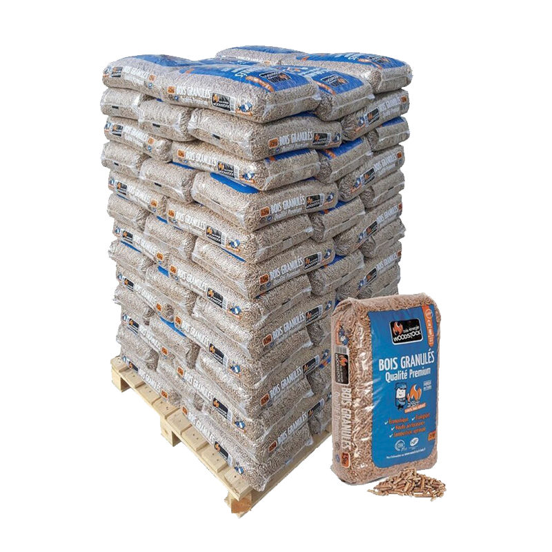 Granulés de Bois Woodstock – Palette de 78 Sacs de 15 kg